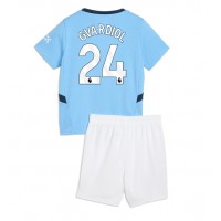 Camiseta Manchester City Josko Gvardiol #24 Primera Equipación Replica 2024-25 para niños mangas cortas (+ Pantalones cortos)